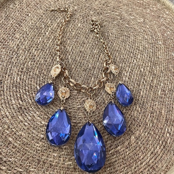 Blue large stone necklace - Picture 3 of 17